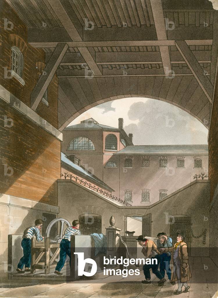 Waterbath, Coldbath Fields Prison (coloured engraving)