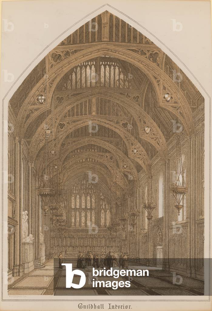 Interior of the Guildhall, London (engraving)