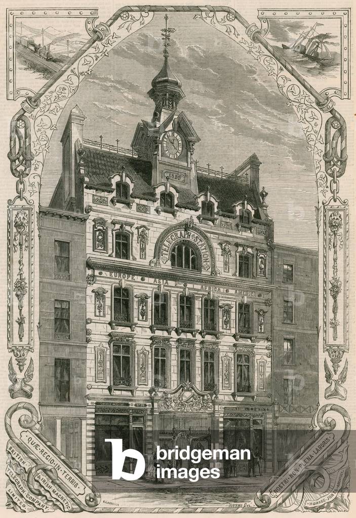 The British and Irish Magnetic Telegraph Company's Offices, Threadneedle Street, London (engraving)