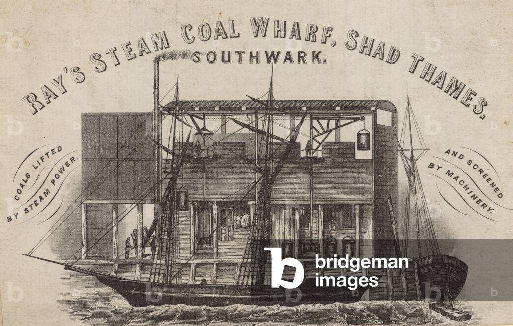 Ray's Steam Coal Wharf, Shad Thames, Southwark (engraving)