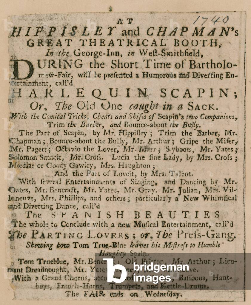 Advertisement for Bartholomew Fair (engraving)