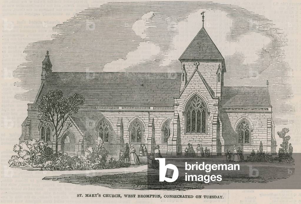 St Mary's Church, West Brompton, London (engraving)