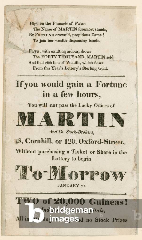 Lottery advertisement (engraving)
