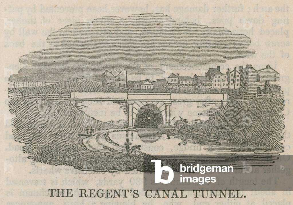The Regent's Canal Tunnel, Islington, London (engraving)