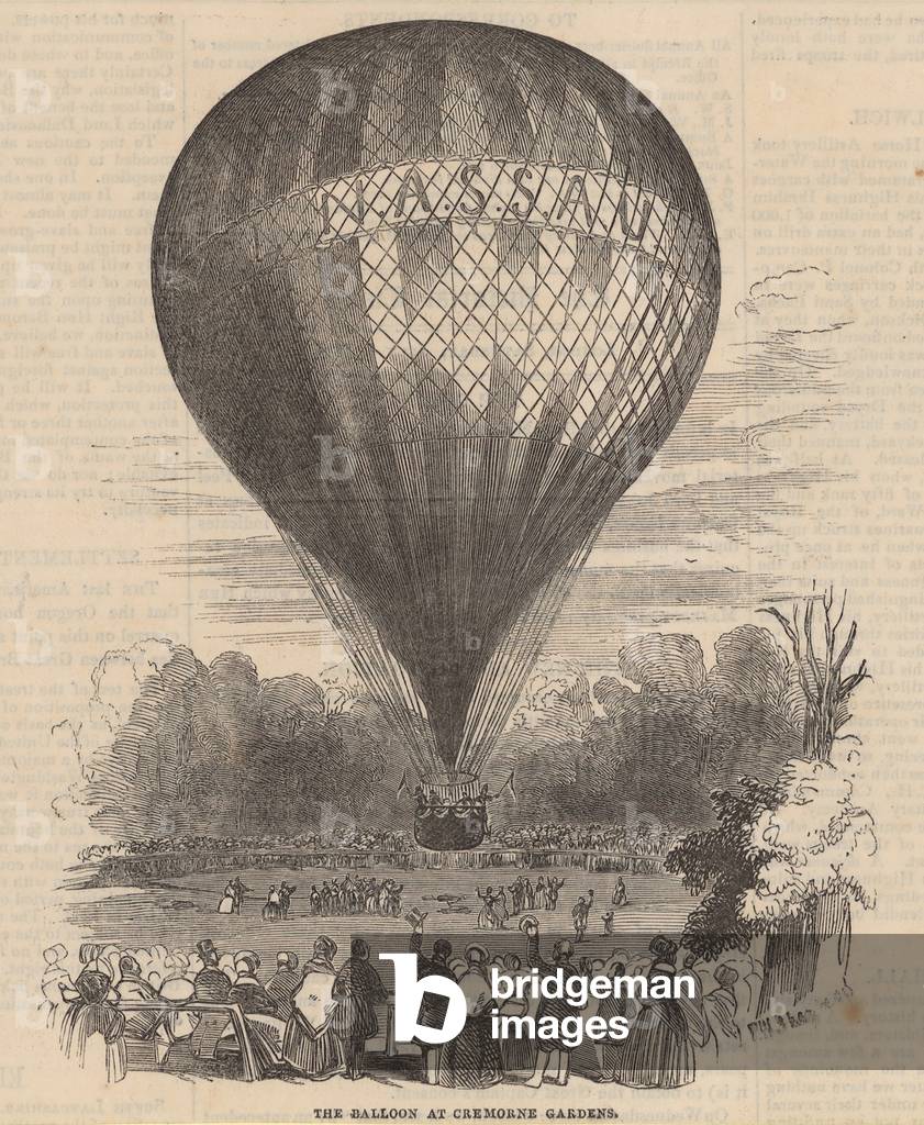 The balloon at Cremorne Gardens (engraving)