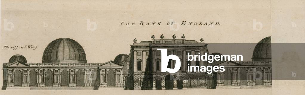 Bank of England, West Wing added by Sir Robert Taylor, 1783 (engraving)