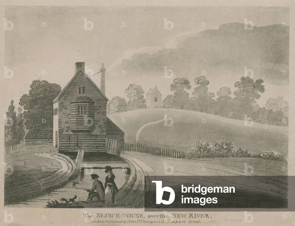 The sluice house over the New River (engraving)