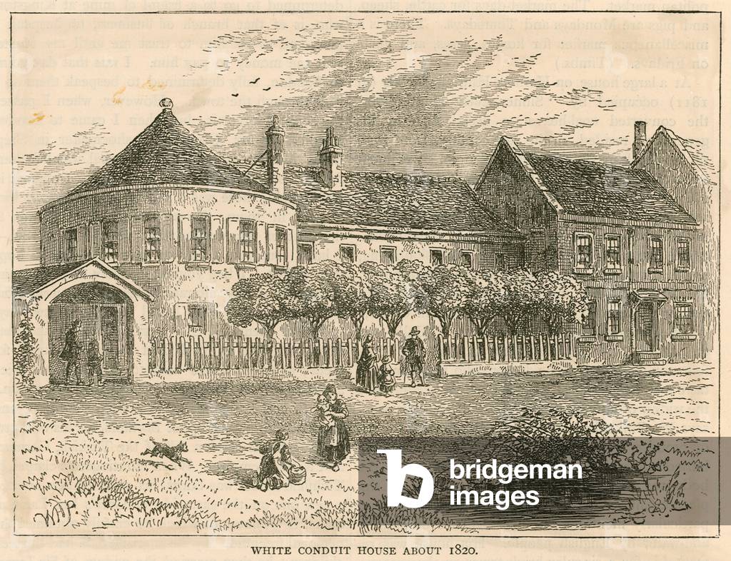 White Conduit House, Pentonville, London, about 1820 (engraving)