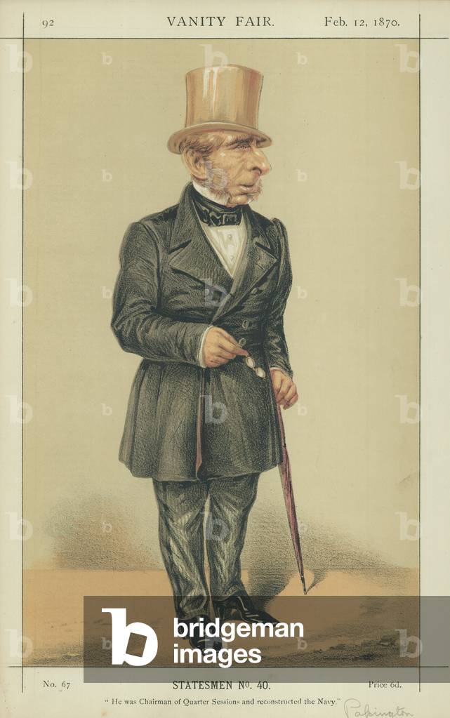 Sir John Pakington (colour litho)