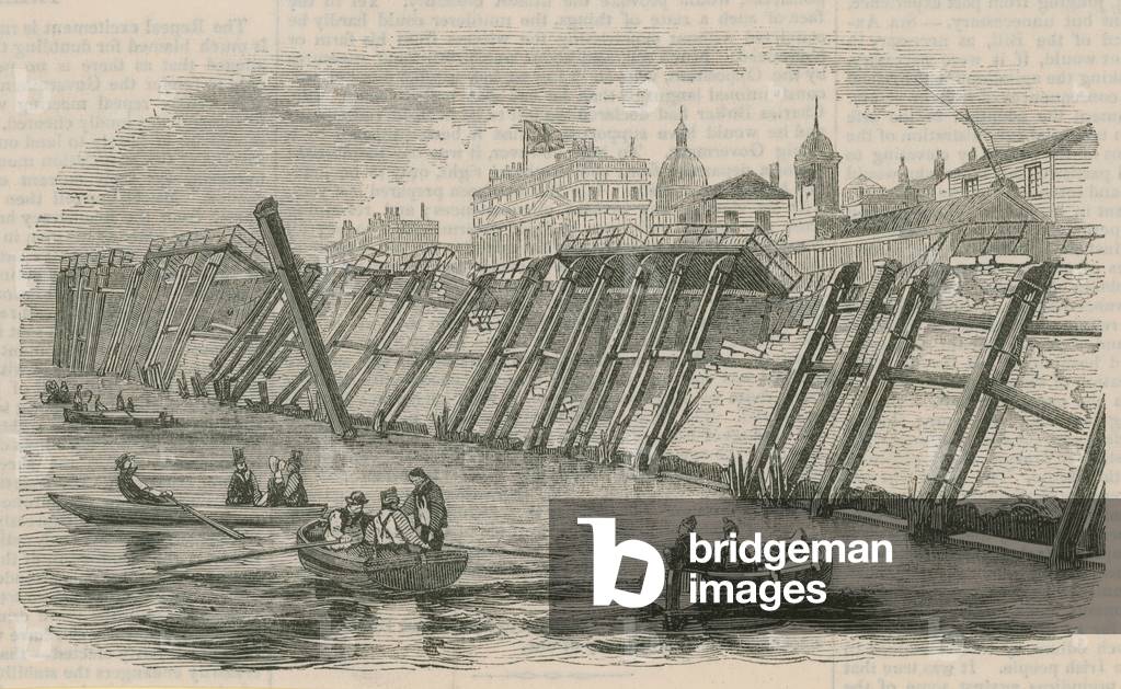 Greenwich Pier after the fall (engraving)