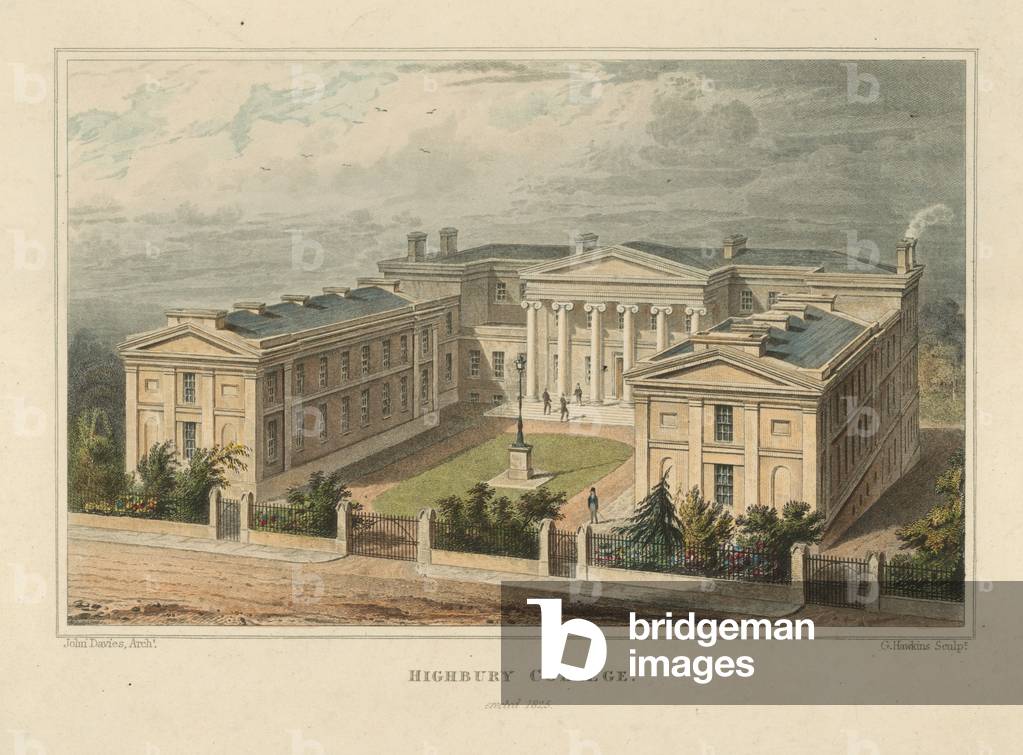 Highbury College (coloured engraving)
