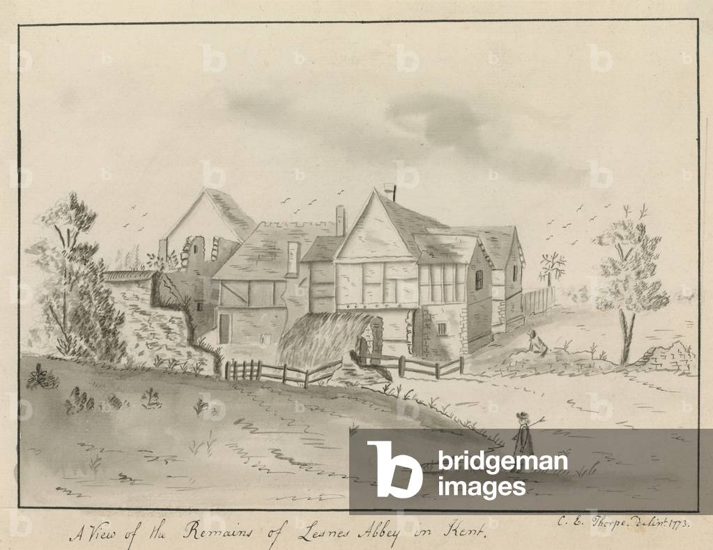 Lesnes Abbey in Kent (engraving)