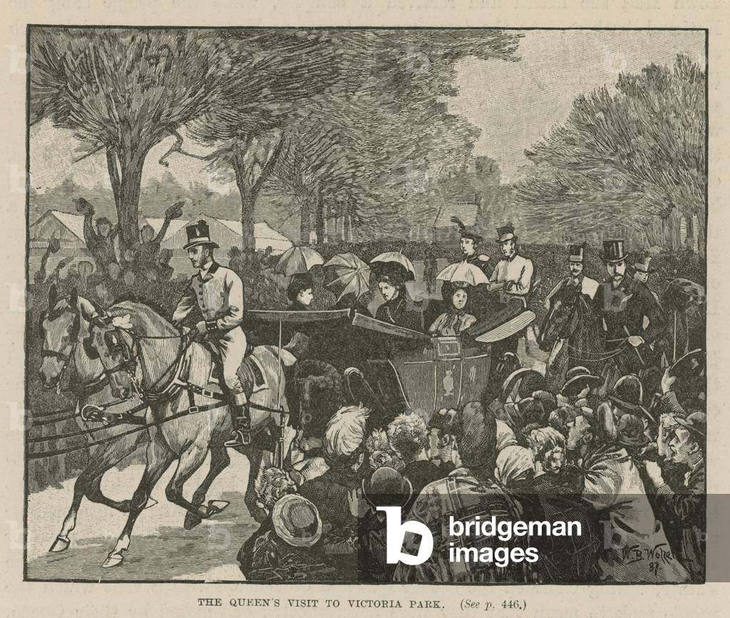 Queen Victoria's visit to Victoria Park, London (engraving)