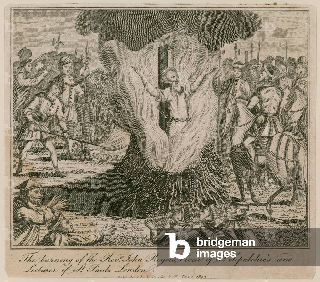Burning of martyrs in Smithfield (engraving)
