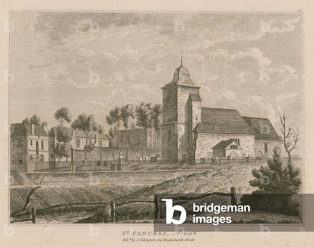 St Pancras Church, London, Middlesex (engraving)