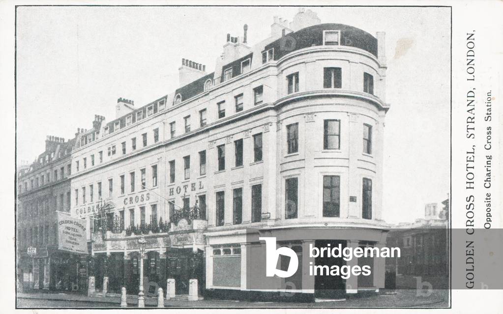 Golden Cross Hotel on the Strand (b/w photo)