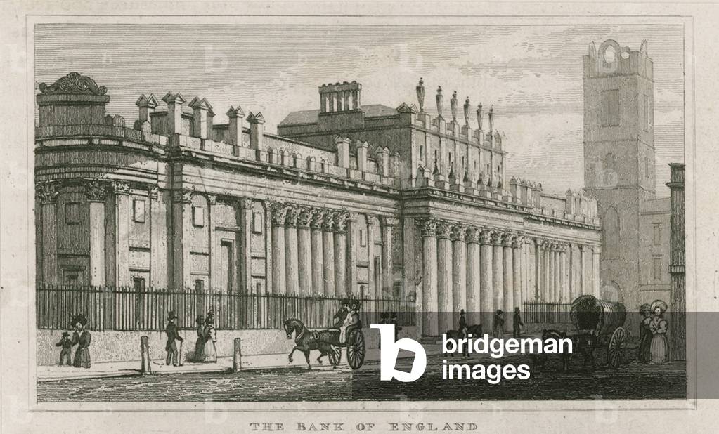 Bank of England, Sir John Soane's South Front, 1823 (engraving)