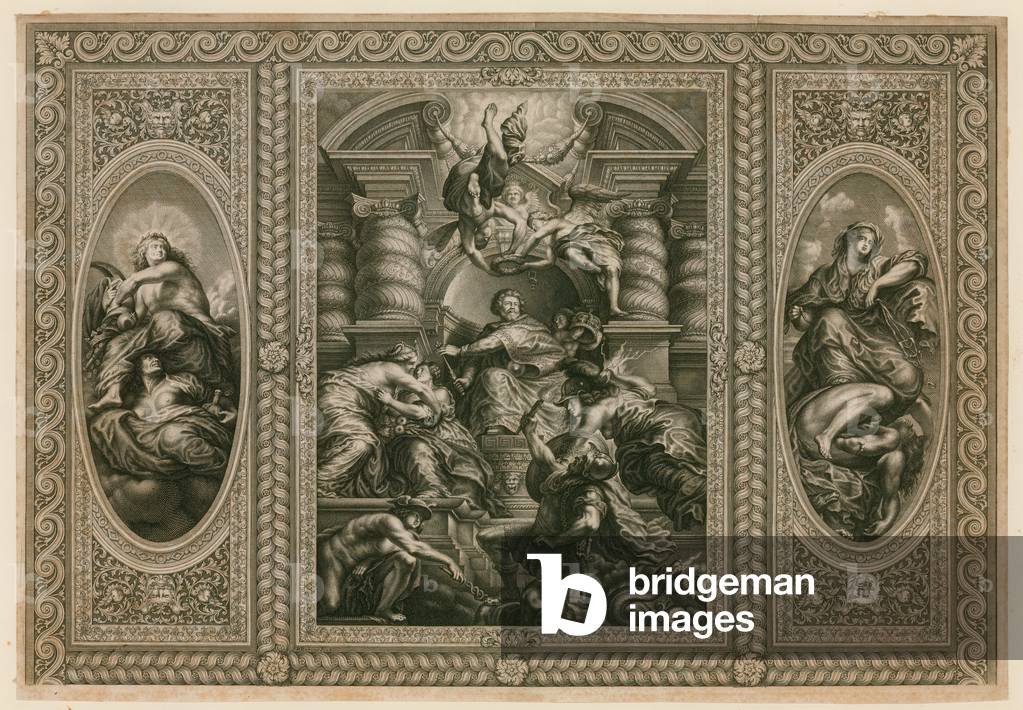Ceiling of the Banqueting House in Whitehall (engraving)