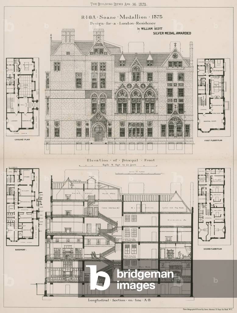Design for a London residence by William Scott (engraving)