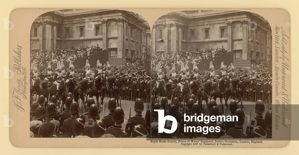 Stereographic print of Queen Victoria's Diamond Jubilee (b/w photo)