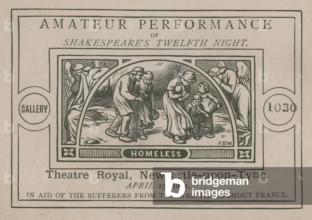 Advert for an amateur performance of Shakespeare's Twelfth Night (engraving)