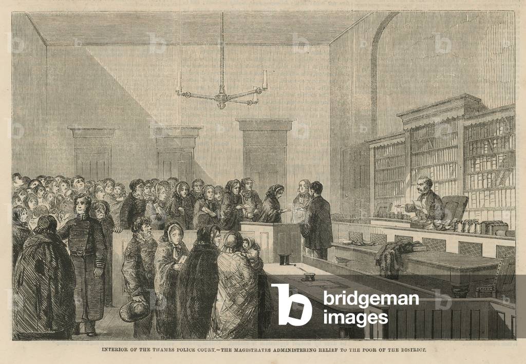 Interior of the Thames Police Court (engraving)