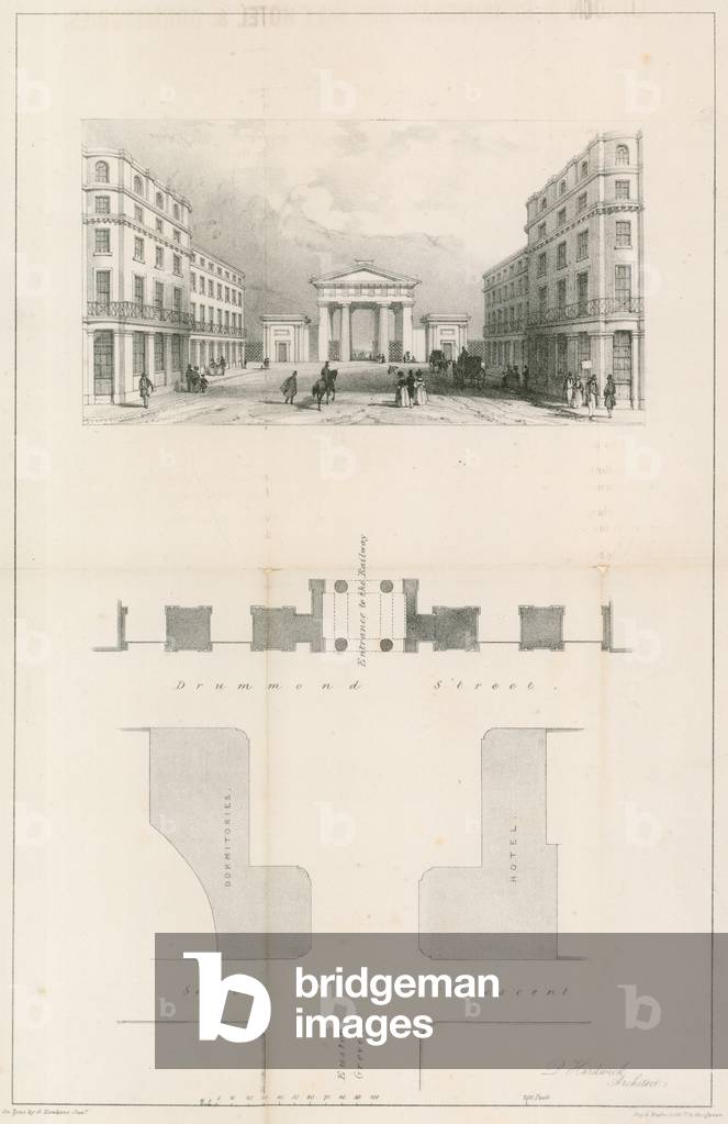 Entrance to Euston Station, London (engraving)