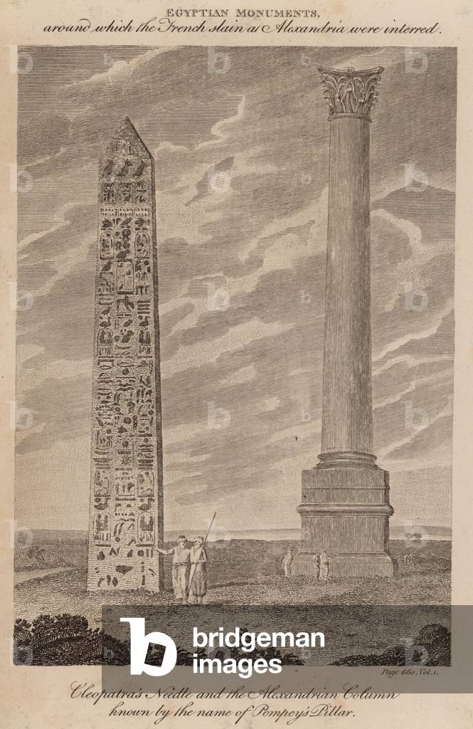 Cleopatra's Needle and the Alexandrian Column known by the name of Pompey's Pillar (engraving)
