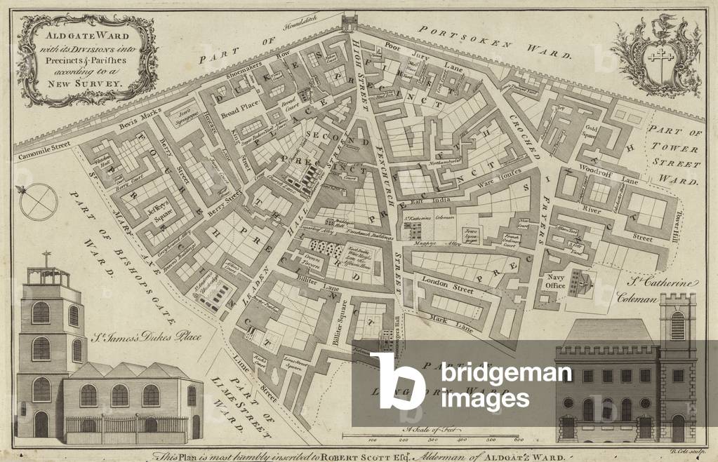 Map of Aldgate Ward, London (engraving)
