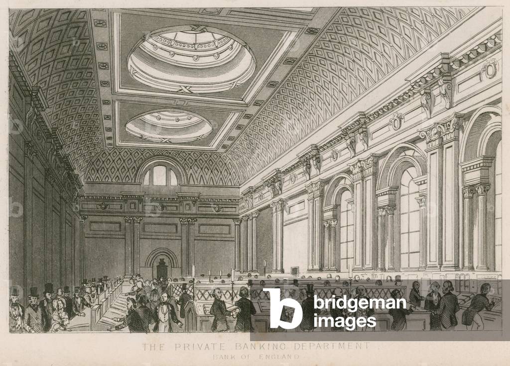 Bank of England, The Private Banking Department (engraving)