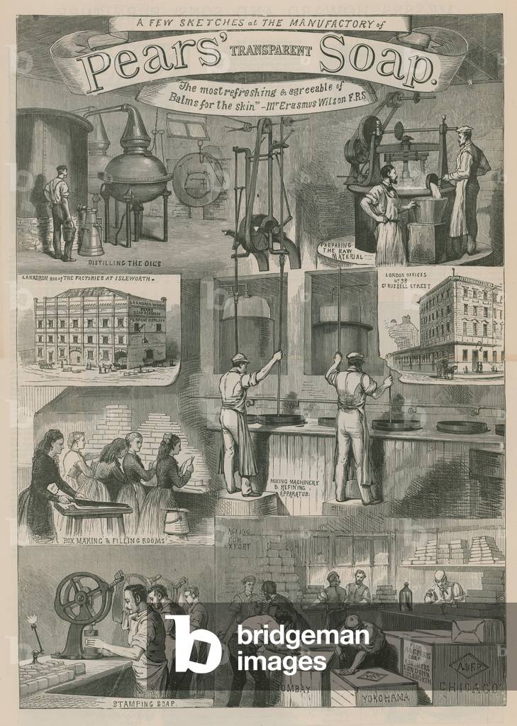 Manufatory of Pears' Transparent Soap (engraving)