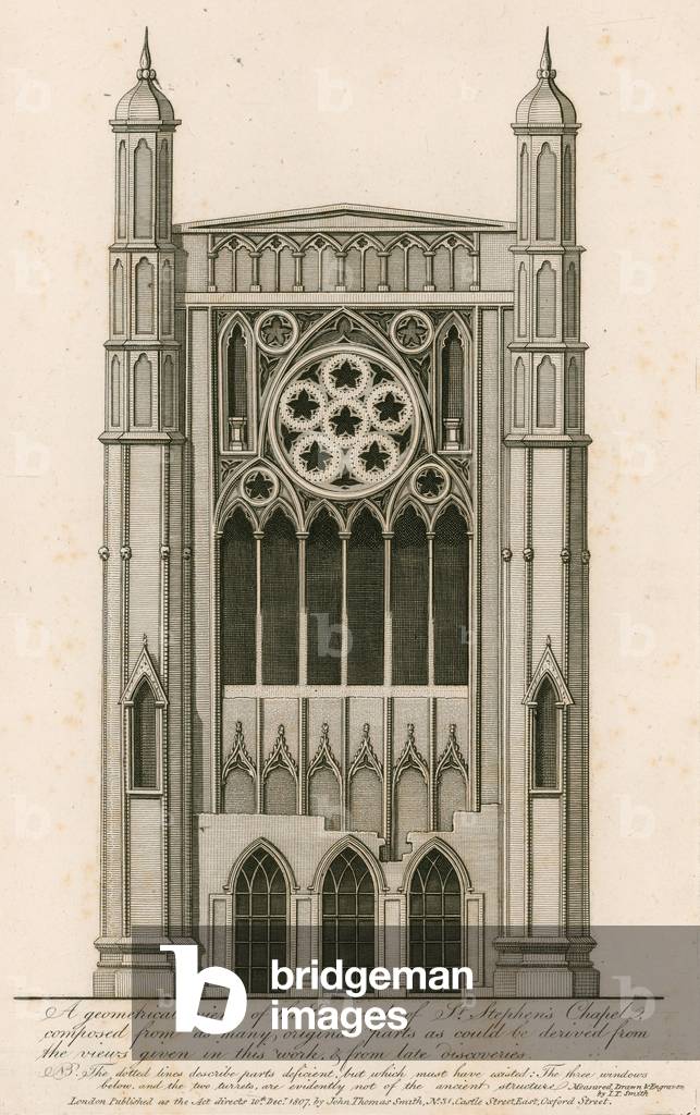 A geometrical view of the east end of the St Stephen's Chapel (engraving)