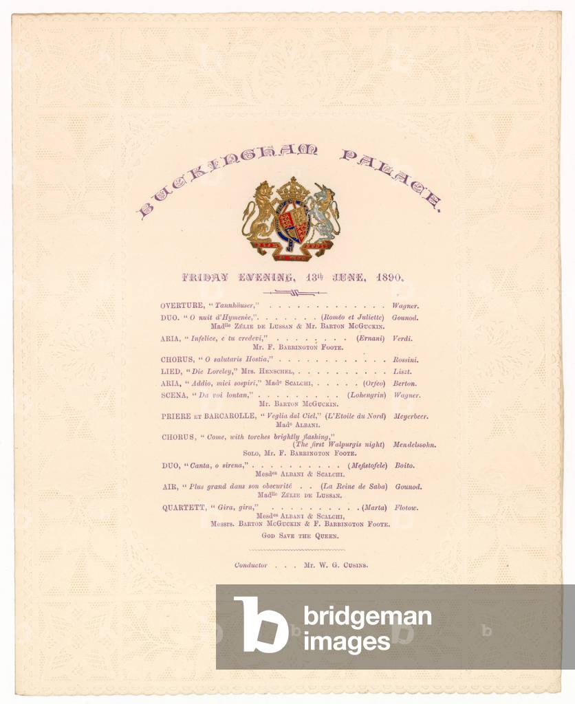 Buckingham Palace concert, 13 June 1890 (engraving)