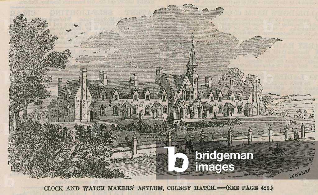 Clock and watch makers' asylum (engraving)