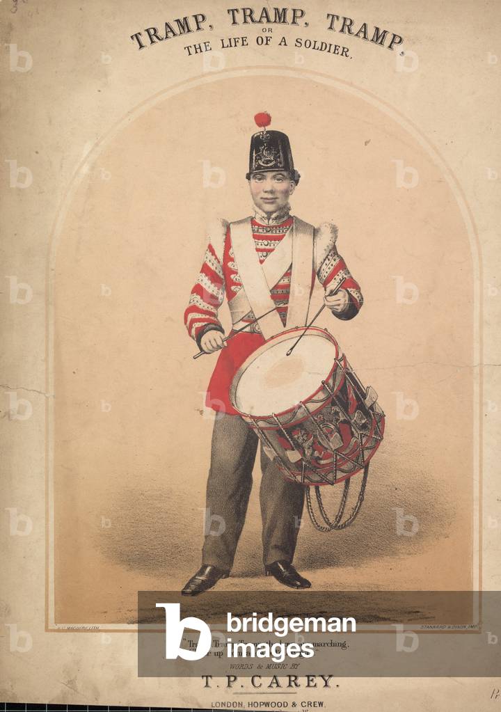 Tramp, Tramp, Tramp, or the Life of a Soldier (colour litho)
