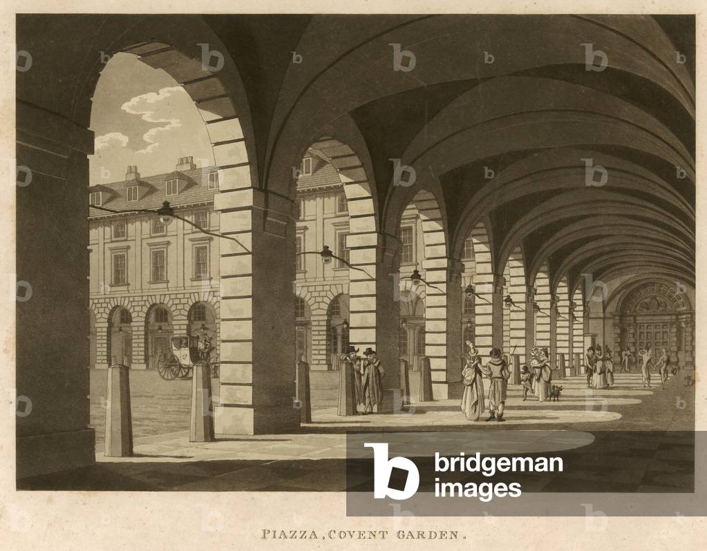 Piazza, Covent Garden,  London, 1796 (engraving)