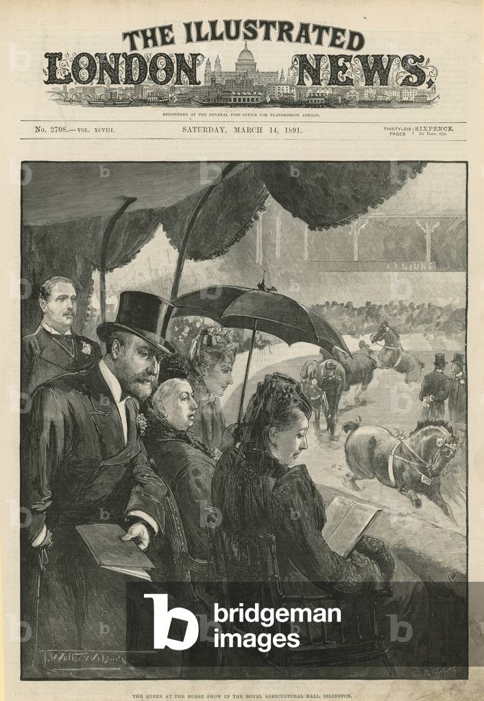The Queen at the Horse Show in the Royal Agricultural Hall (engraving)