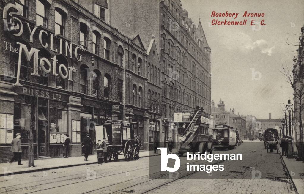 Rosebery Avenue, Clerkenwell (b/w photo)