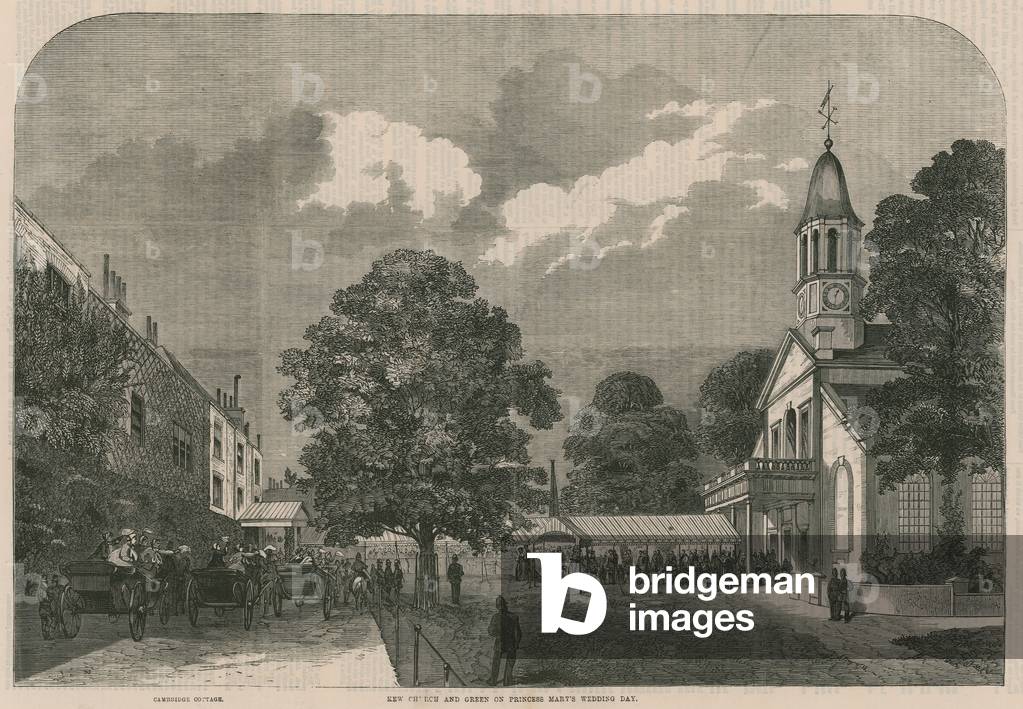Kew Church and Green on Princess Mary's wedding day (engraving)