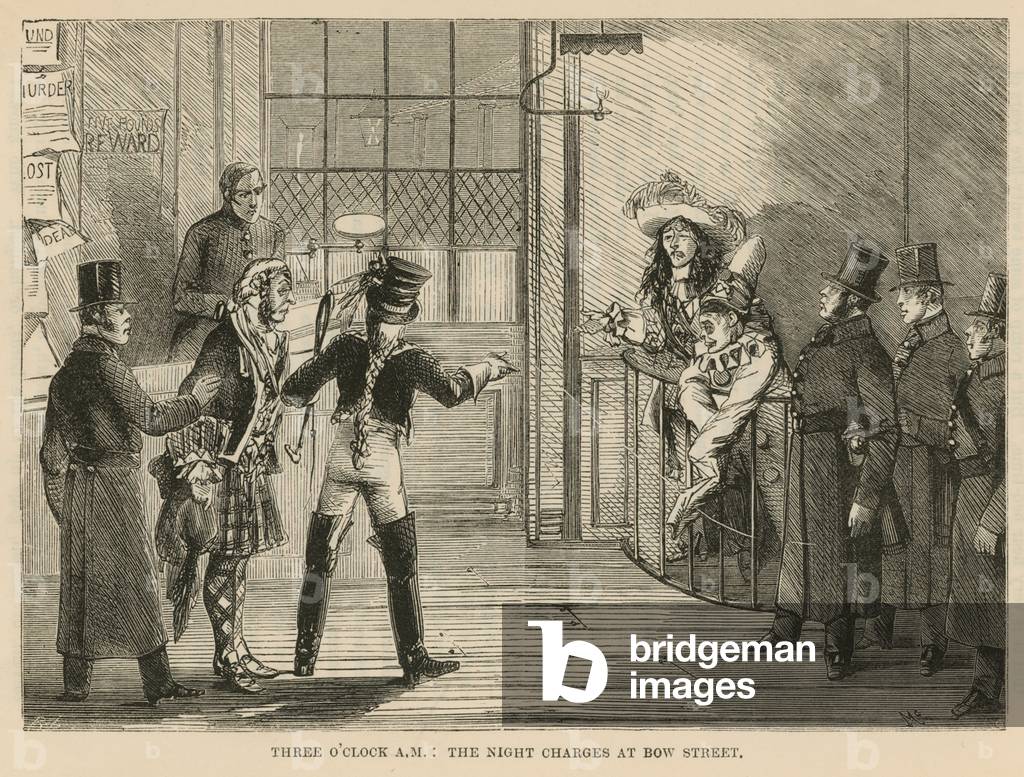 The night charges at Bow Street (engraving)
