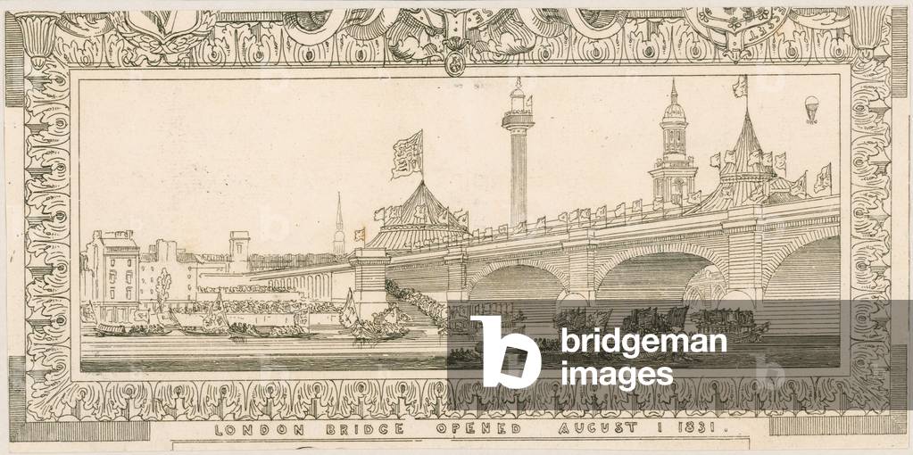 Momento of London Bridge, opened 1 August 1831 (engraving)