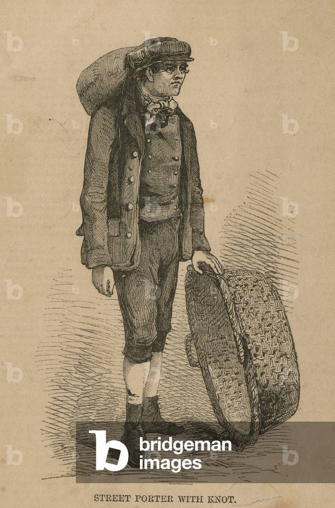 Street porter with knot (engraving)