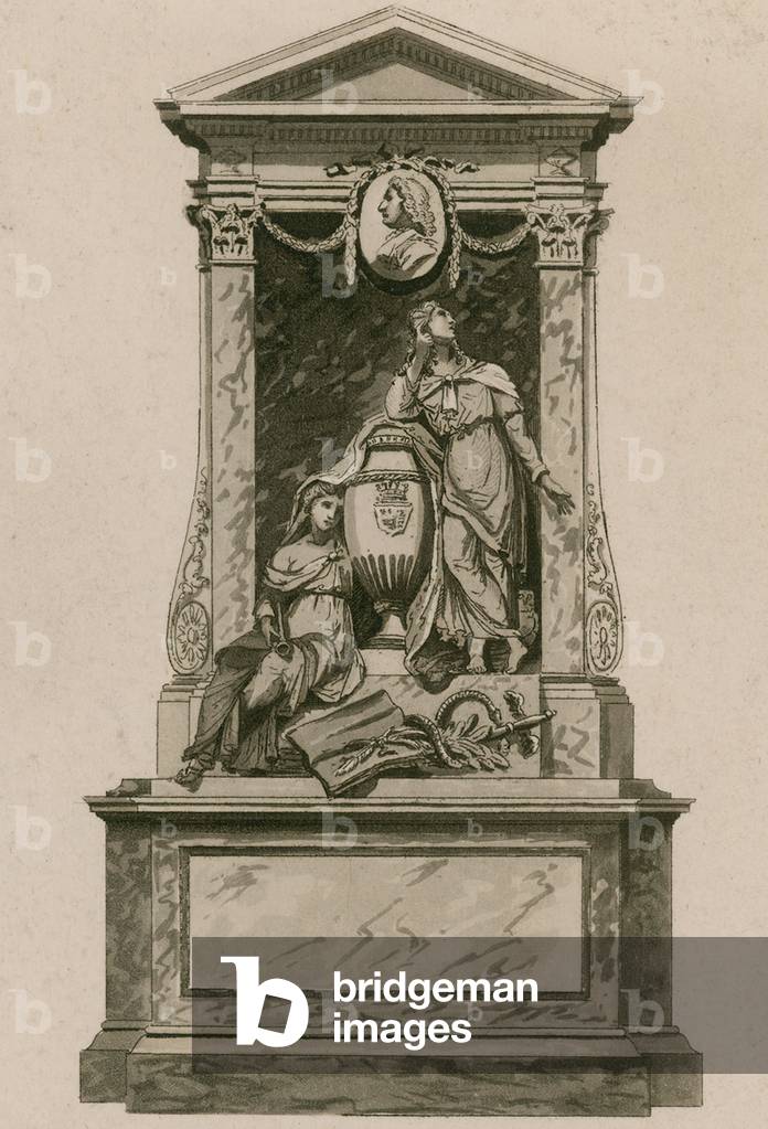 Memorial to William Pulteney, Earl of Bath, Westminster Abbey, London (engraving)