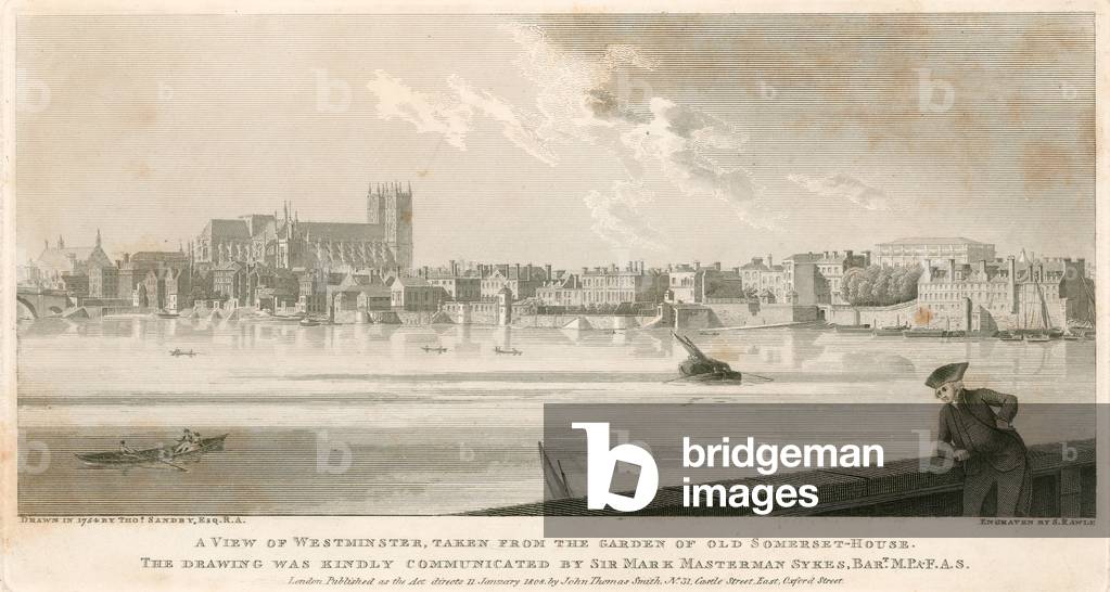 View of Westminster, taken from the garden of Old Somerset House (engraving)