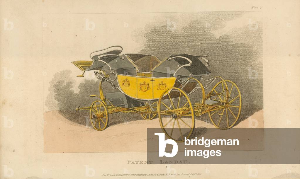 Patent Landau carriage (coloured engraving)