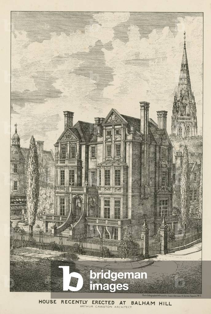 House recently erected at Balham Hill (engraving)