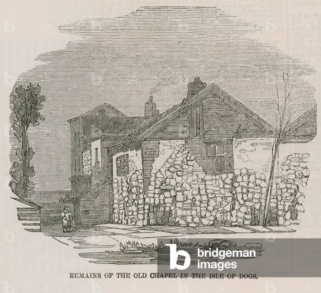 Remains of the old chapel in the Isle of Dogs (engraving)