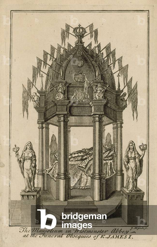 The monument to King James I (engraving)