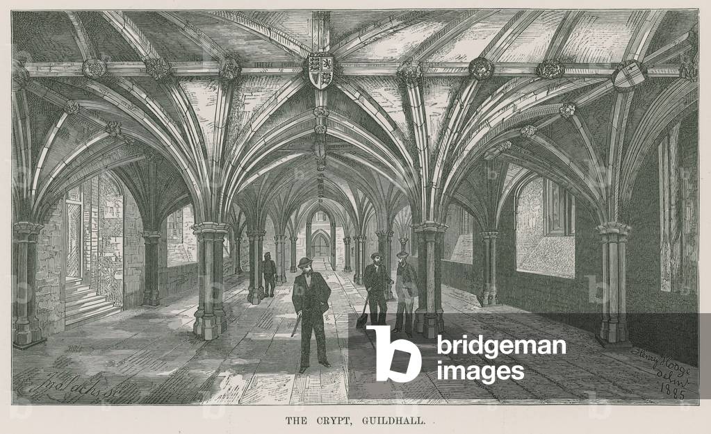 The Crypt, Guildhall, London (engraving)