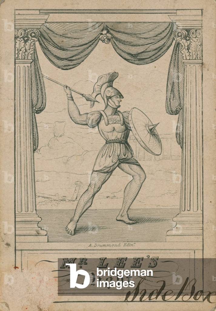 Ticket to see Lavater Lee, strongman (engraving)